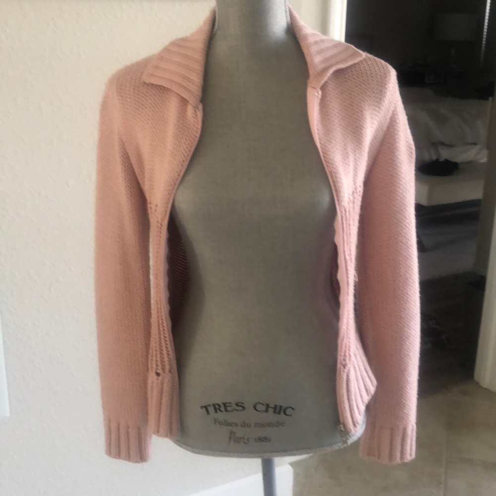 Pink zip up sweater